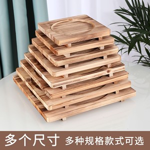 Solid wood casserole tray base, thickened anti-scalding iron plate/wooden <b>board</b> heat insulation <b>mat</b> for barbecue charcoal - Product Image 4