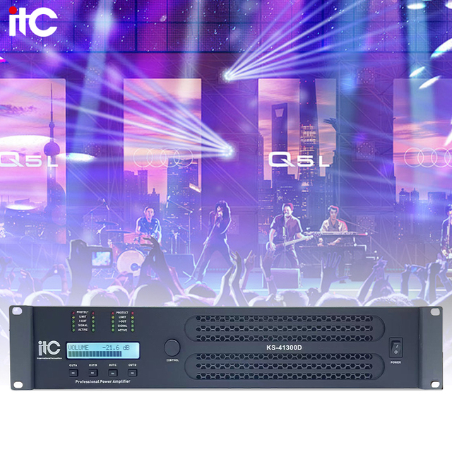 Professional Class D 4-Channel Stereo Mixer Power Amplifier Pro Audio High Quality Sound System