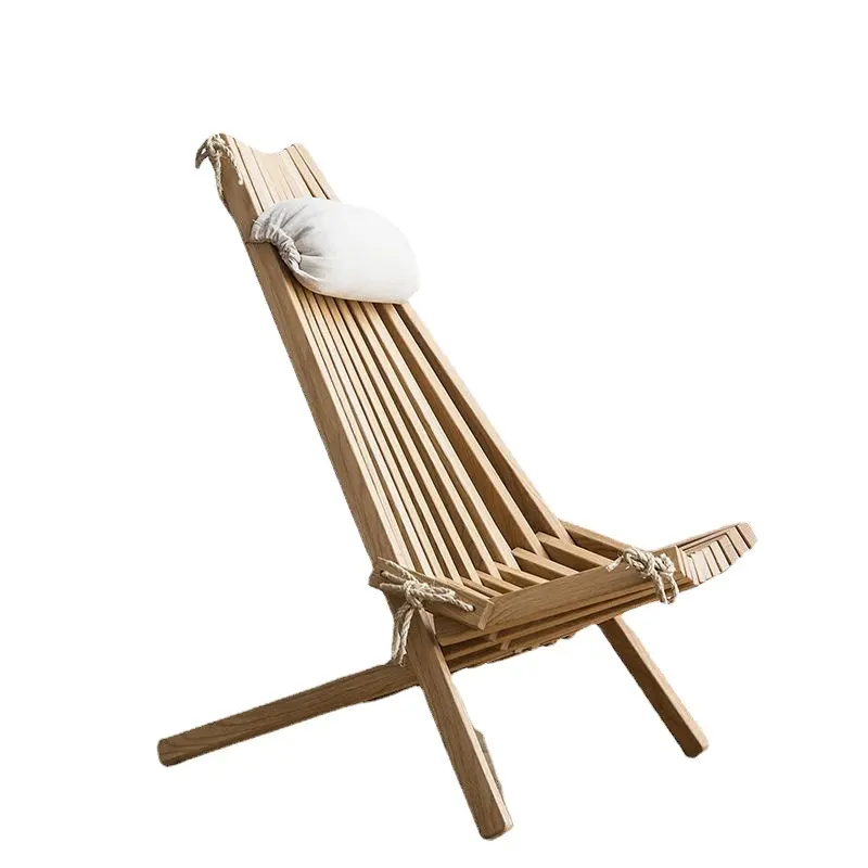 Silla de bambú para exteriores, producto de ocio y playa, plegable, portátil y fácil de almacenar
