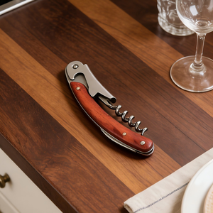 Tire-bouchon professionnel Uuhom, couteau de sommelier, ouvre-bouteille de vin et de bière, corps en acier inoxydable, manche en bois, cadeau promotionnel - Product Image 2