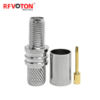 Pasokan Pabrik Konektor SMA Female Jack Bulkhead Lurus Crimp EZ WTR300 Kabel Rg6 5D-FB 50ohm  Konverter Konektor Kuningan RF SMA