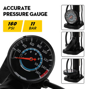 BAIMEI portátil de alta pressão pé bomba com calibre para motocicleta & bicicleta inflação mão bomba tipo - Product Image 3