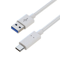 Câble USB A vers C tressé en nylon, charge rapide 3A, cuivre pur, écologique, 1m, cordon de synchronisation de données Type C pour iPhone 16, tablette Android