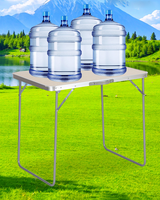 Table pliante rectangulaire réglable en hauteur, portable, pour pique-nique en plein air, camping, barbecue