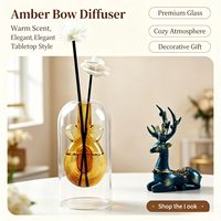 Ensemble cadeau de diffuseurs minimalistes en verre borosilicate transparent en forme de gourde, de luxe pour la maison