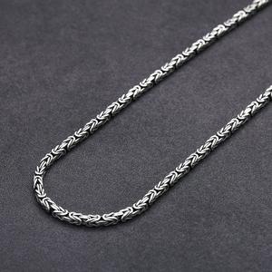 Collier en <span class=keywords><strong>argent</strong></span> pur S925 avec motif de paix, chaîne épaisse, style thaïlandais rétro <span class=keywords><strong>vieilli</strong></span>, bijoux classiques pour hommes et femmes - Product Image 4