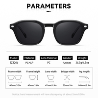 Lunettes de soleil classiques 2025, monture carrée en métal, unisexe, polarisées, PC épais, petites, UV400, lunettes de soleil tendance pour femmes et hommes