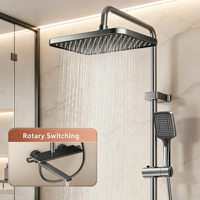 Excellent ensemble de douche numérique en aluminium avec affichage à touches de piano, installation encastrée, robinet de baignoire multifonctionnel pour hôtel