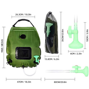 <span class=keywords><strong>Douche</strong></span> de camping portable de voyage personnalisée, chauffage solaire, sac de <span class=keywords><strong>douche</strong></span> de camping de 5 gallons/20 L, plastique pour la plage, la natation, la randonnée, les toilettes - Product Image 3