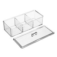 Pot de rangement carré en acrylique hermétique de qualité alimentaire, écologique, moderne, pour épices et fruits secs, présentoir à 3 niveaux pour optimiser l'espace