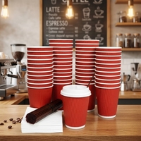 Couvercle de tasse à café biodégradable en vrac, double paroi, étanche, avec logo personnalisé imprimé, en papier alimentaire écologique, pour vente à emporter, chaud