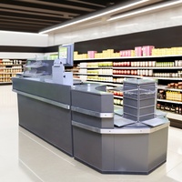 Comptoir de caisse de vente chaude en métal nouveau style pour le comptoir de caissier de supermarché de supermarché