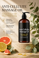 Huile de massage anti-cellulite infusée aux cellules souches de collagène, pépins de raisin, eucalyptus, citron et pamplemousse pour le soin du corps