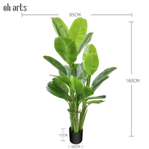 Oh Arts Nouveauté : Bananiers artificiels en pot de 160 cm pour l'<span class=keywords><strong>intérieur</strong></span> et l'extérieur, plantes artificielles, bananiers à grandes feuilles pour la <span class=keywords><strong>d</strong></span>écoration de la maison - Product Image 2
