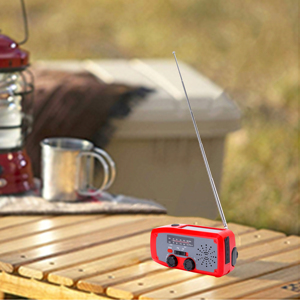 <span class=keywords><strong>Radio</strong></span> solaire manuelle avec lampe de poche 2000mAh, alarme SOS pour situations d'urgence en extérieur et camping - Product Image 6