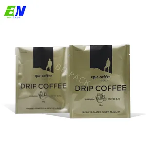 Private label heat sealed 3 side sealing mini loose tea packaging aluminum foil coffee drip bag