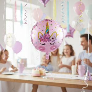 Palloncino da festa in alluminio unicorno rosa da 18 pollici per celebrazioni e festeggiamenti - Product Image 3