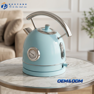 Hervidor Eléctrico Retro Azul de 1.8L, Hervidor de Agua de Acero Inoxidable con Filtro Extraíble y Elemento Calefactor Oculto - Product Image 1