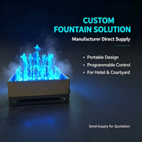 Fontaine Dansante Portable en Acier Inoxydable avec LED à Changement de Couleur, Effet Aquatique 220V, Installation Facile, Design Minimaliste Moderne pour