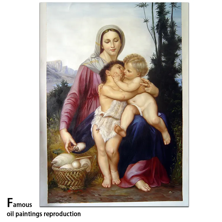 Famous Oil Paintings on Canvas Museum Quality Handmade Madonna with Child By William Bouguereau