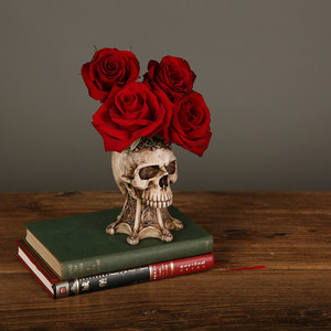 Maceta de esqueleto de resina para Halloween, accesorios para cabeza de <span class=keywords><strong>Gabba</strong></span>, adornos de resina para broma creativa, sin cerebro - Product Image 4