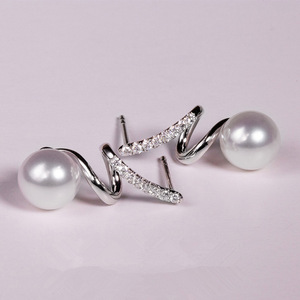 Orecchini a Spirale Geometrica per Donne, Ispirati alle Perle, Gioielli Minimalisti alla Moda, Vendita all'Ingrosso - Product Image 2