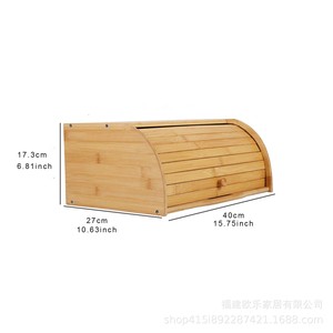 Bamboo Bread Box 40x27x17.5cm Sliding Cover Wooden <b>Storage</b> <b>Kitchen</b> Desktop Bread Keeper - Product Image 5