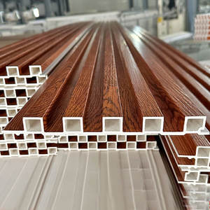 Panel de Pared Moderno de WPC Acanalado, Revestimiento de PVC para Interiores/Exteriores, Rejilla de Madera y Plástico Compuesto para Decoración de Fondo de <span class=keywords><strong>TV</strong></span>, Impermeable - Product Image 5