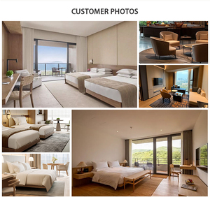 เตียงนอนหรูหราลดราคาจากโรงงาน เตียงคู่ขนาดใหญ่ เฟอร์นิเจอร์ห้องนอน ผ้าฝ้ายลินิน โครงไม้ เตียงนอนแสนสบาย - Product Image 6