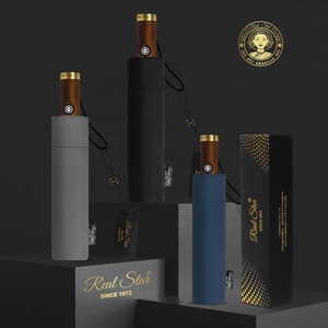 <span class=keywords><strong>Parapluie</strong></span> pliant automatique de <span class=keywords><strong>luxe</strong></span> pour <span class=keywords><strong>homme</strong></span>, marque Real Star, manche en bois de haute qualité, personnalisable - Product Image 4