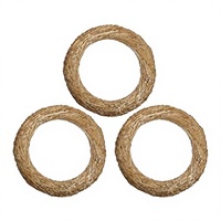Couronnes de fleurs en rotin naturel tissé à la main, décorations de couronnes de Noël, couronnes florales pour les fleuristes, ornements