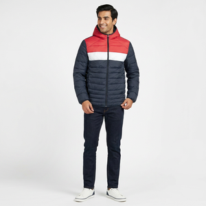 Veste d'hiver matelassée de haute qualité pour homme, col montant, logo sur le devant en toile, séchage rapide, respirante, vêtement décontracté - Product Image 1