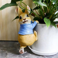 Ornement suspendu créatif en résine en forme de petit lapin pour pot de fleurs bonsaï, idéal pour la décoration de salon et les accessoires de maison
