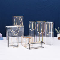 Poignée Portable Cupcake Transparent Conteneur Plastique PET Cuisson Emballage Cadeau Papier Boîte Rectangle Transparent Boîte