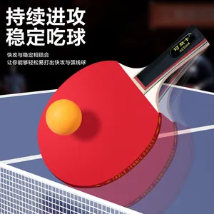 Portable Table Tennis Set 2 Racket 3 Ball Professional Long Handle Table Tennis Racket With Carrying Bag