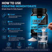 Créatine monohydratée en poudre pour adultes, croissance musculaire, gestion de l'énergie, salle de sport, différentes saveurs, 300g, OEM/ODM, vente en gros, HALAL