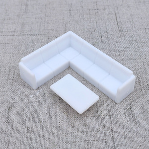 Architectural Scale Model Furniture Set 1:50 L Shape Sofa With <b>Coffee</b> Table For Interior Design Miniature Display - Product Image 1