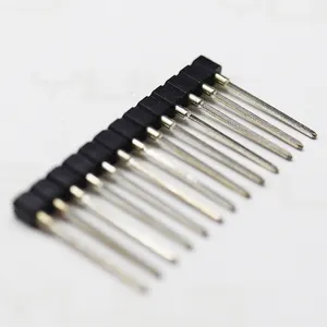 Kancing 2.54Mm Posisi 01-40Pin Pin Kepala Konektor Perempuan Perempuan Klip Lurus Lengan Emas Kepala Pin Mesin Bulat