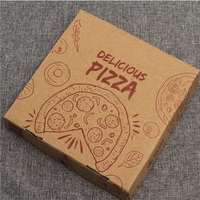 Boîte à pizza carrée personnalisable en carton ondulé brun/blanc de 8 pouces
