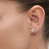 CHICNNA Boucles d'oreilles clous en or 18 carats avec diamants en forme de poire certifiés IGI, unisexes, tendance, de luxe, vente en gros