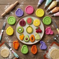 Emporte-pièces 3D gaufrés pour fruits, sans BPA, pour la pâtisserie DIY : grenade, avocat, pastèque, citron, cerise