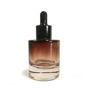Thick Bottom <b>Dropper</b> <b>Bottles</b> Amber Ombre 1 oz 30 ml Refillable Serum Oil Black Glass <b>Dropper</b> <b>Bottle</b> with Gold <b>Dropper</b> - Product Image 4