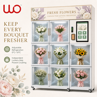 Distributeur automatique de fleurs fraîches réfrigéré avec casiers en verre indépendants pour une vente au détail 24h/24 et 7j/7 sans surveillance