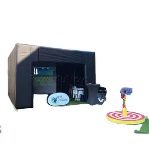 commercial hot selling airtight custom outdoor inflatable golf practice simulator tent screen inflatable movie screen tent