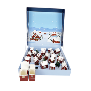Calendario riempibile del biscotto dell'avvento di 24 giorni di natale calendario dell'avvento della casa di pan di zenzero all'ingrosso Kalender dell'avvento per il cioccolato - Product Image 3