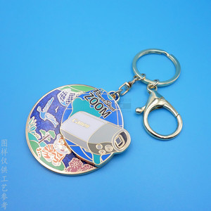 <b>Custom</b> Metal Enamel Rotating <b>Keychain</b> Gold Durable Business Gift Promotional Keychains - Product Image 3