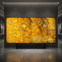 Panneau de revêtement mural en agate contemporaine avec motif doré naturel pour la décoration intérieure