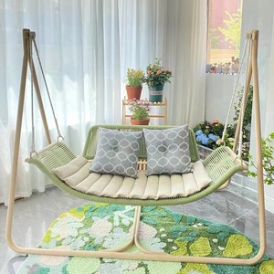 Fauteuil <span class=keywords><strong>suspendu</strong></span> de luxe imperméable pour patio extérieur, chaise <span class=keywords><strong>double</strong></span> de jardin en rotin résistant à l'eau pour hôtel et loisirs - Product Image 1