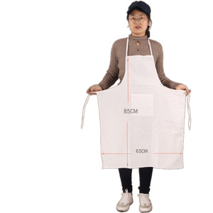 <b>White</b> pure cotton sleeveless <b>apron</b>, breathable textile, suitable for flour mills, homes, chefs, hotels, work uniforms, - Product Image 3