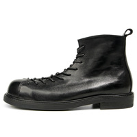 Bottes Martin à tige courte 6-4 pour hommes, bottes de travail Amekaji, couleur patinée à la main, cuir véritable, bottes courtes rétro